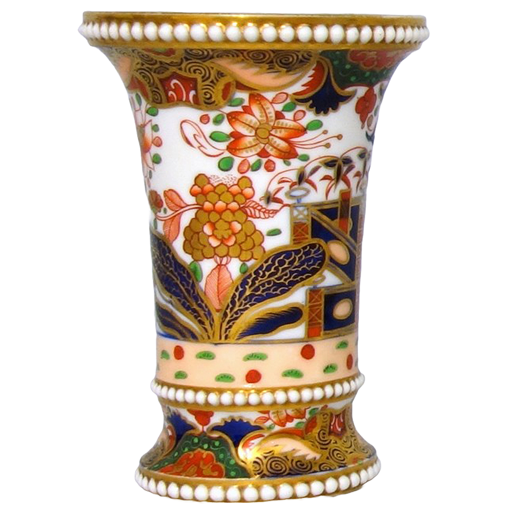 Antique Georgian Spode porcelain Japanese Imari hand painted Spill Vase C.1810