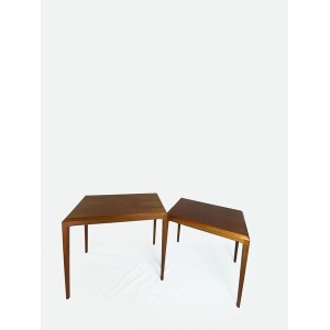 Two Teak Side Tables Designed By Johannes Andersen And Manufactured By Sikeborg In Denmark In The 1960s. Mid Century Furniture, Vintage
