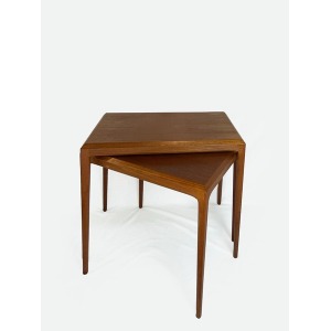 Two Teak Side Tables Designed By Johannes Andersen And Manufactured By Sikeborg In Denmark In The 1960s. Mid Century Furniture, Vintage