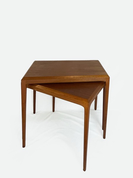 Two Teak Side Tables Designed By Johannes Andersen And Manufactured By Sikeborg In Denmark In The 1960s. Mid Century Furniture, Vintage