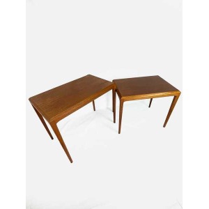 Two Teak Side Tables Designed By Johannes Andersen And Manufactured By Sikeborg In Denmark In The 1960s. Mid Century Furniture, Vintage