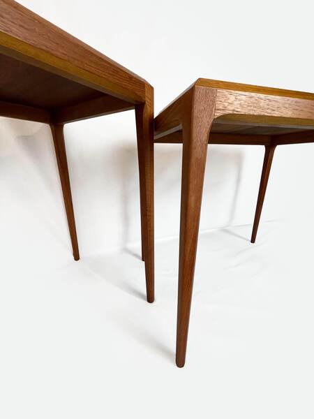 Two Teak Side Tables Designed By Johannes Andersen And Manufactured By Sikeborg In Denmark In The 1960s. Mid Century Furniture, Vintage
