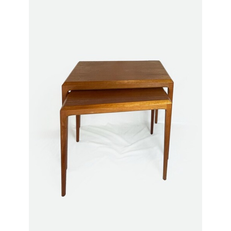 Two Teak Side Tables Designed By Johannes Andersen And Manufactured By Sikeborg In Denmark In The 1960s. Mid Century Furniture, Vintage