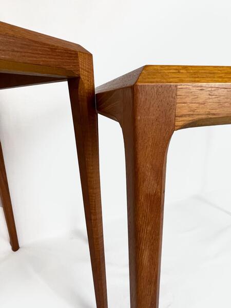 Two Teak Side Tables Designed By Johannes Andersen And Manufactured By Sikeborg In Denmark In The 1960s. Mid Century Furniture, Vintage