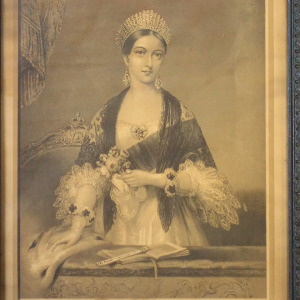 A good antique framed Royal Queen Victoria Commemorative Print after Parris C.1837