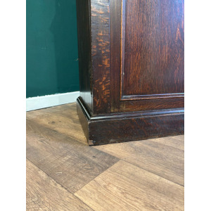 Victorian Dark Stained Oak Two Door Bookcase