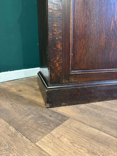 Victorian Dark Stained Oak Two Door Bookcase