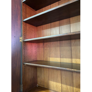 Victorian Dark Stained Oak Two Door Bookcase