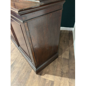 Victorian Dark Stained Oak Two Door Bookcase