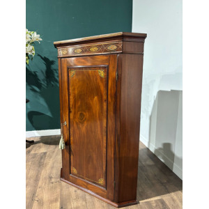 Victorian Mahogany Inlaid Corner Cupboard