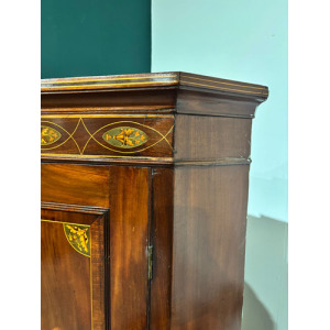 Victorian Mahogany Inlaid Corner Cupboard