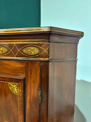 Victorian Mahogany Inlaid Corner Cupboard