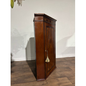Victorian Mahogany Inlaid Corner Cupboard