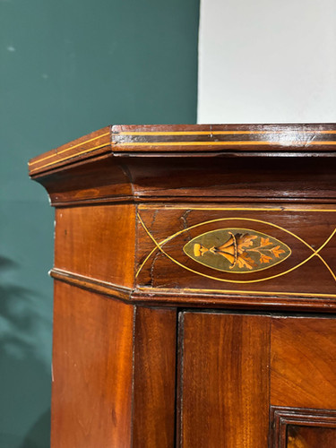 Victorian Mahogany Inlaid Corner Cupboard