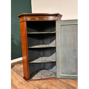Victorian Mahogany Inlaid Corner Cupboard