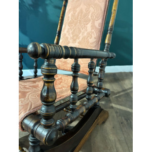 Victorian Upholstered American Style Rocking Chair