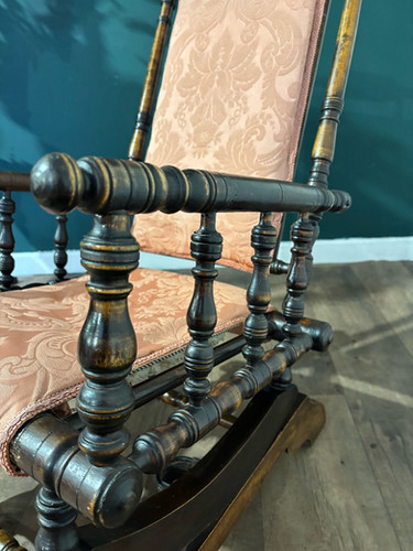 Victorian Upholstered American Style Rocking Chair