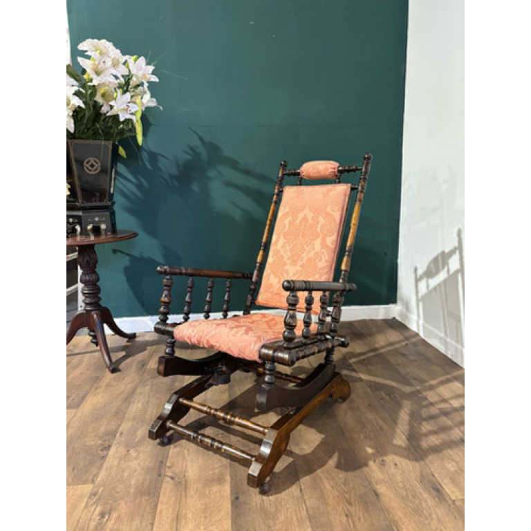 Victorian Upholstered American Style Rocking Chair