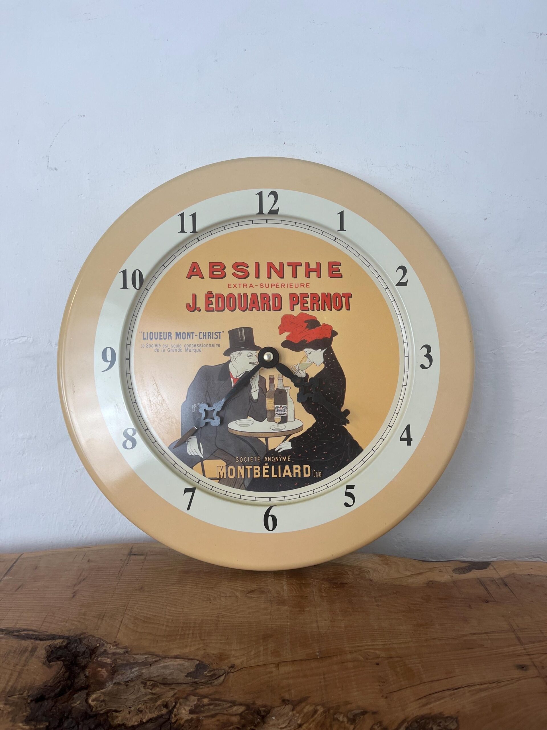 Vintage Art Nouveau Absinthe Pernot Wall Clock