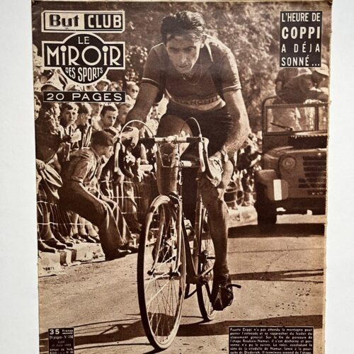 Vintage Cycling Print - Fausto Coppi-Bianchi, 0riginal 1953