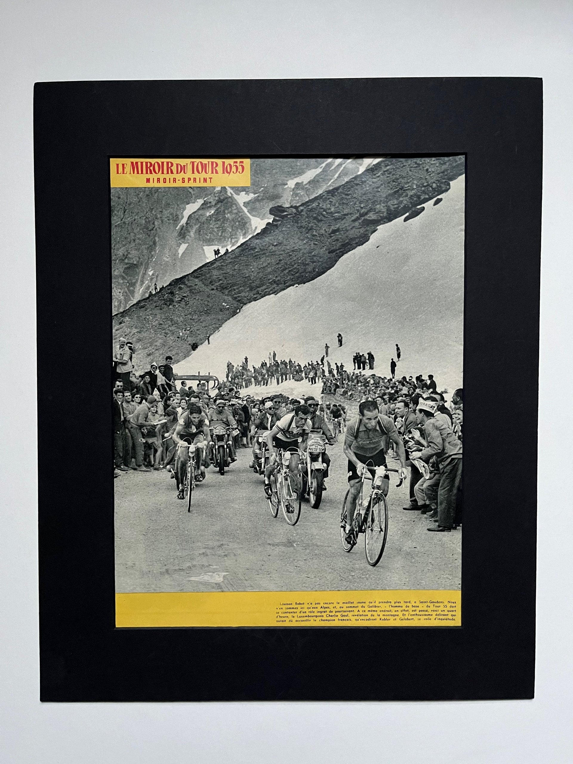 Vintage Cycling Print - Tour de France, Louison Bobet, Original 1955