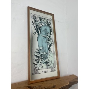 Vintage Mucha Winter Four Seasons Art Nouveau Mirror