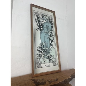 Vintage Mucha Winter Four Seasons Art Nouveau Mirror