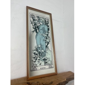 Vintage Mucha Winter Four Seasons Art Nouveau Mirror