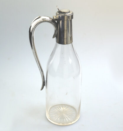 A very unusual antique novelty silver-plate Claret / cut glass Wine Jug C.1900 - Image 4