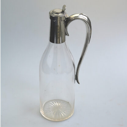 A very unusual antique novelty silver-plate Claret / cut glass Wine Jug C.1900 - Image 5