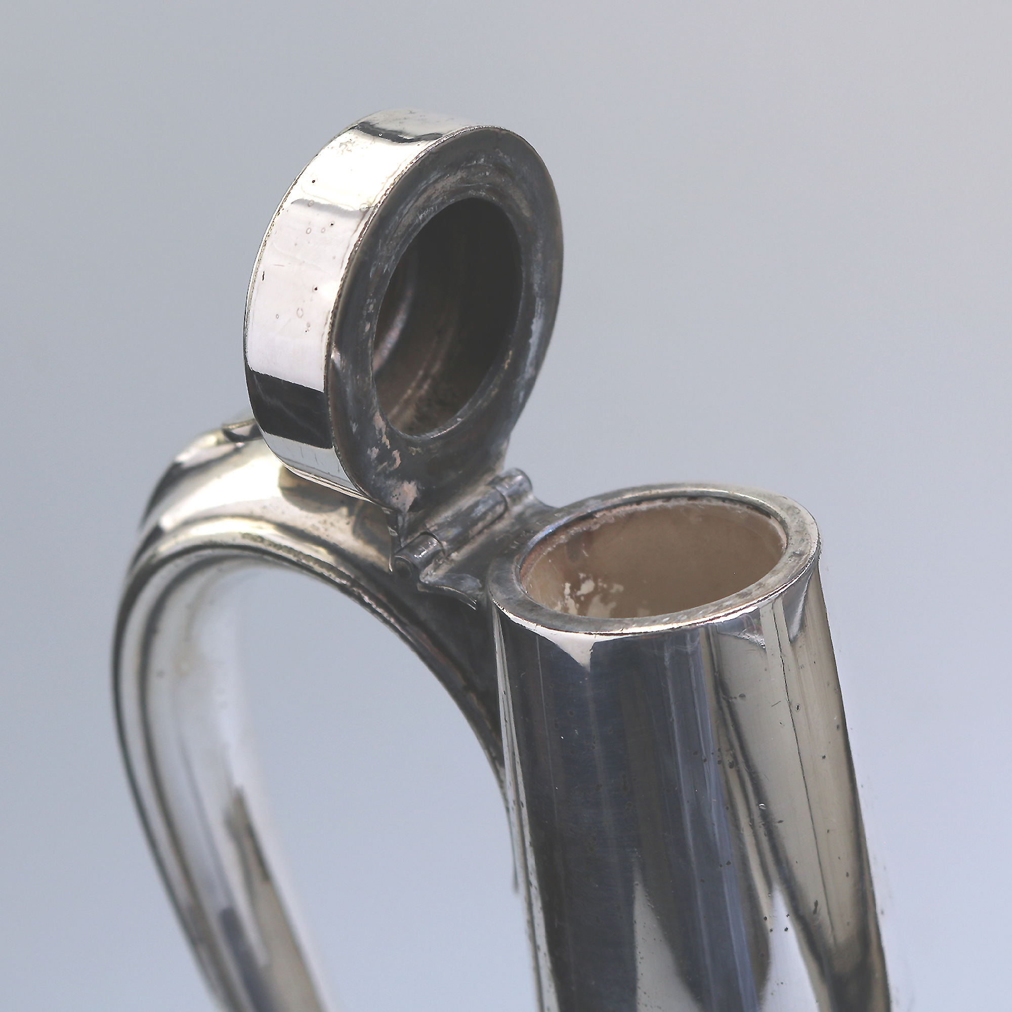 A very unusual antique novelty silver-plate Claret / cut glass Wine Jug C.1900