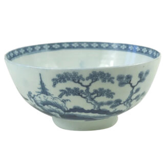Antique Georgian Worcester 1st period Canonball pattern porcelain Bowl C.1755+