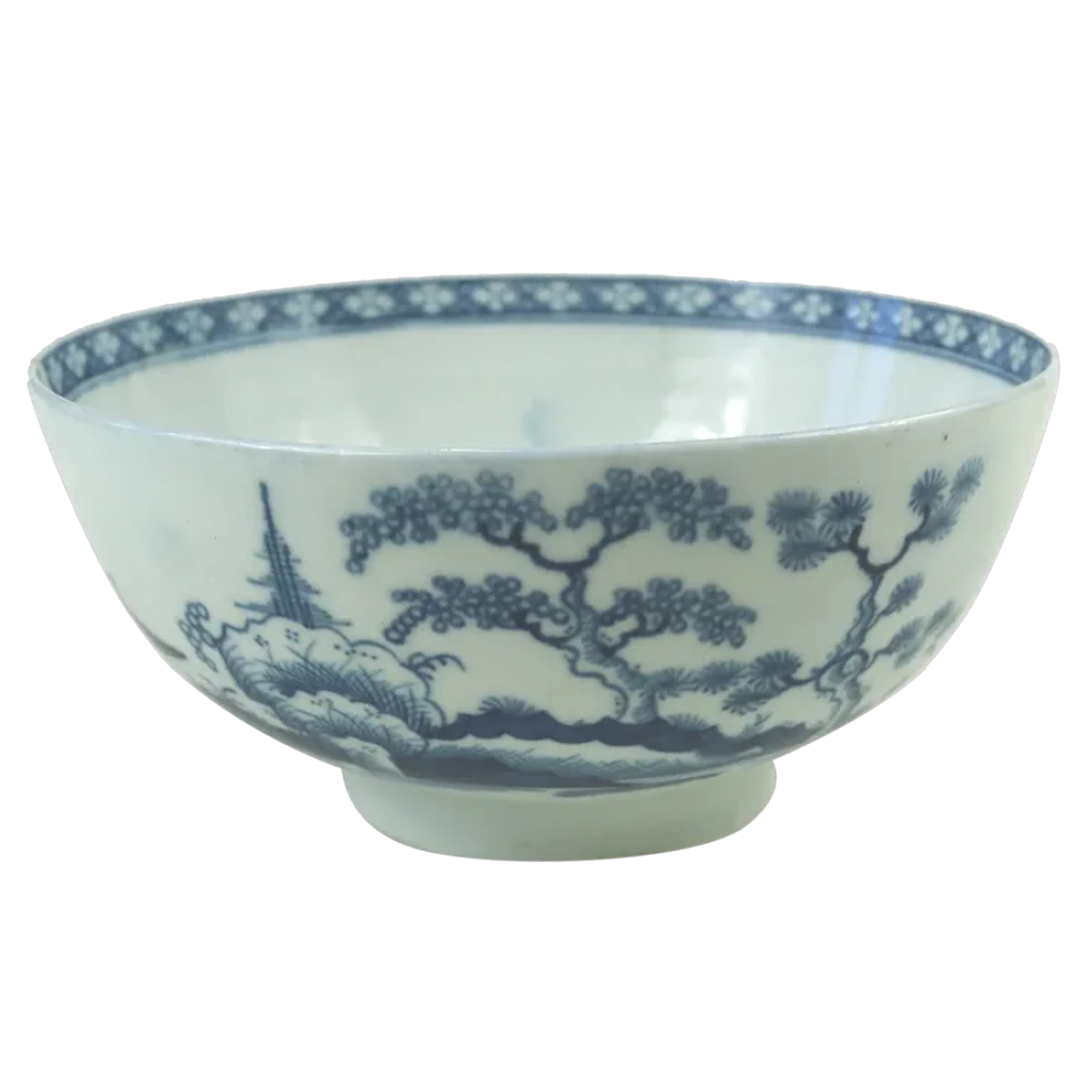 Antique Georgian Worcester 1st period Canonball pattern porcelain Bowl C.1755+