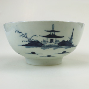 Antique Georgian Worcester 1st period Canonball pattern porcelain Bowl C.1755+