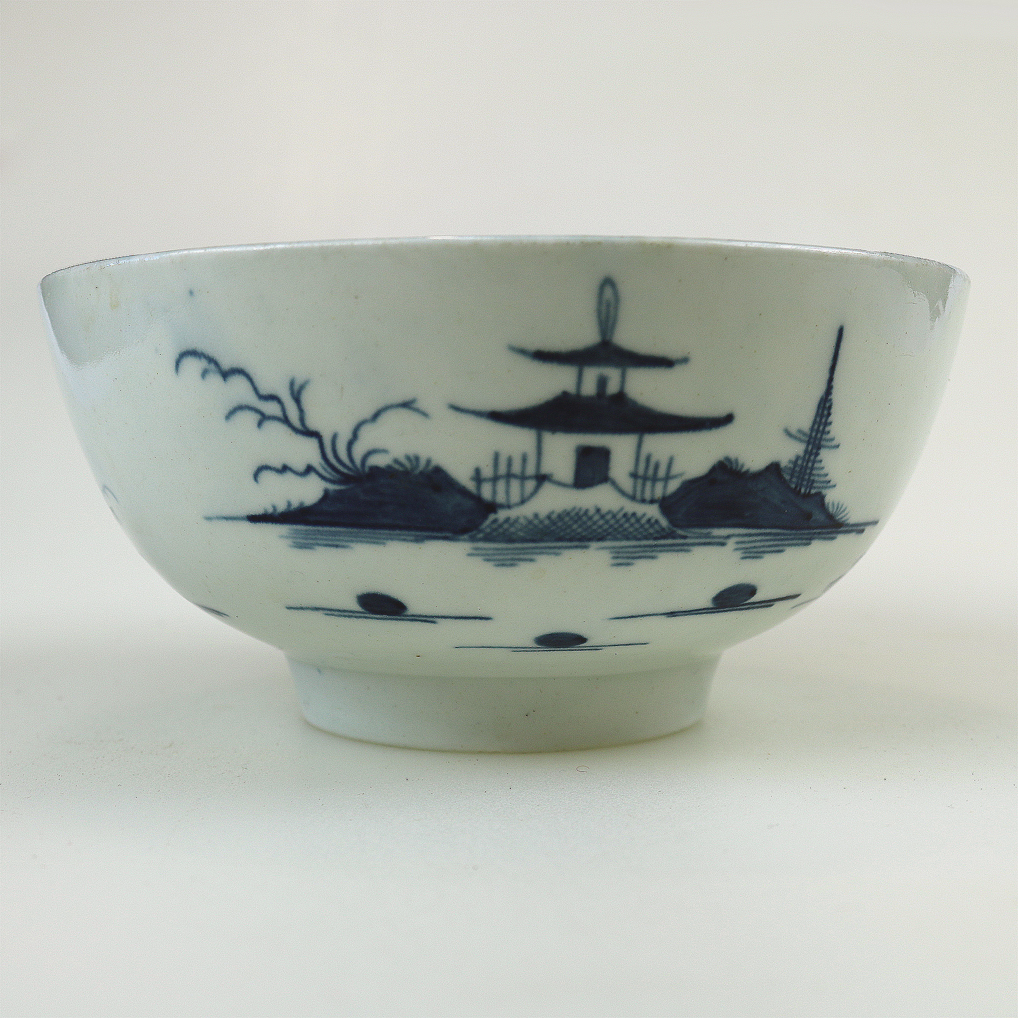 Antique Georgian Worcester 1st period Canonball pattern porcelain Bowl C.1755+