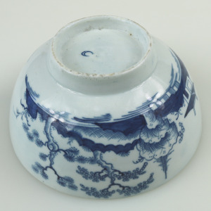Antique Georgian Worcester 1st period Canonball pattern porcelain Bowl C.1755+