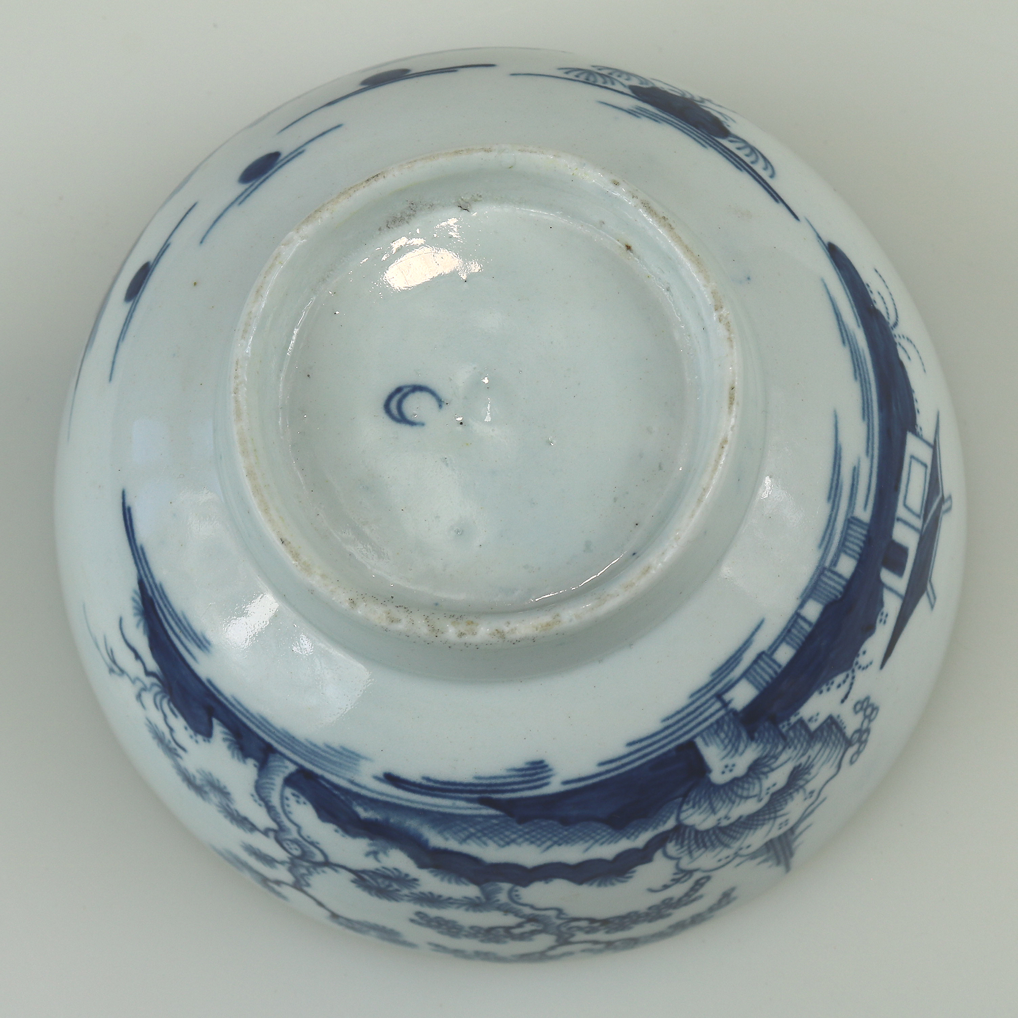 Antique Georgian Worcester 1st period Canonball pattern porcelain Bowl C.1755+
