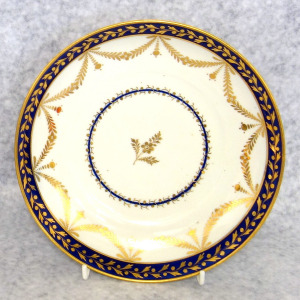 An antique Georgian Worcester flight period porcelain Saucer Dish 20cm C.1790