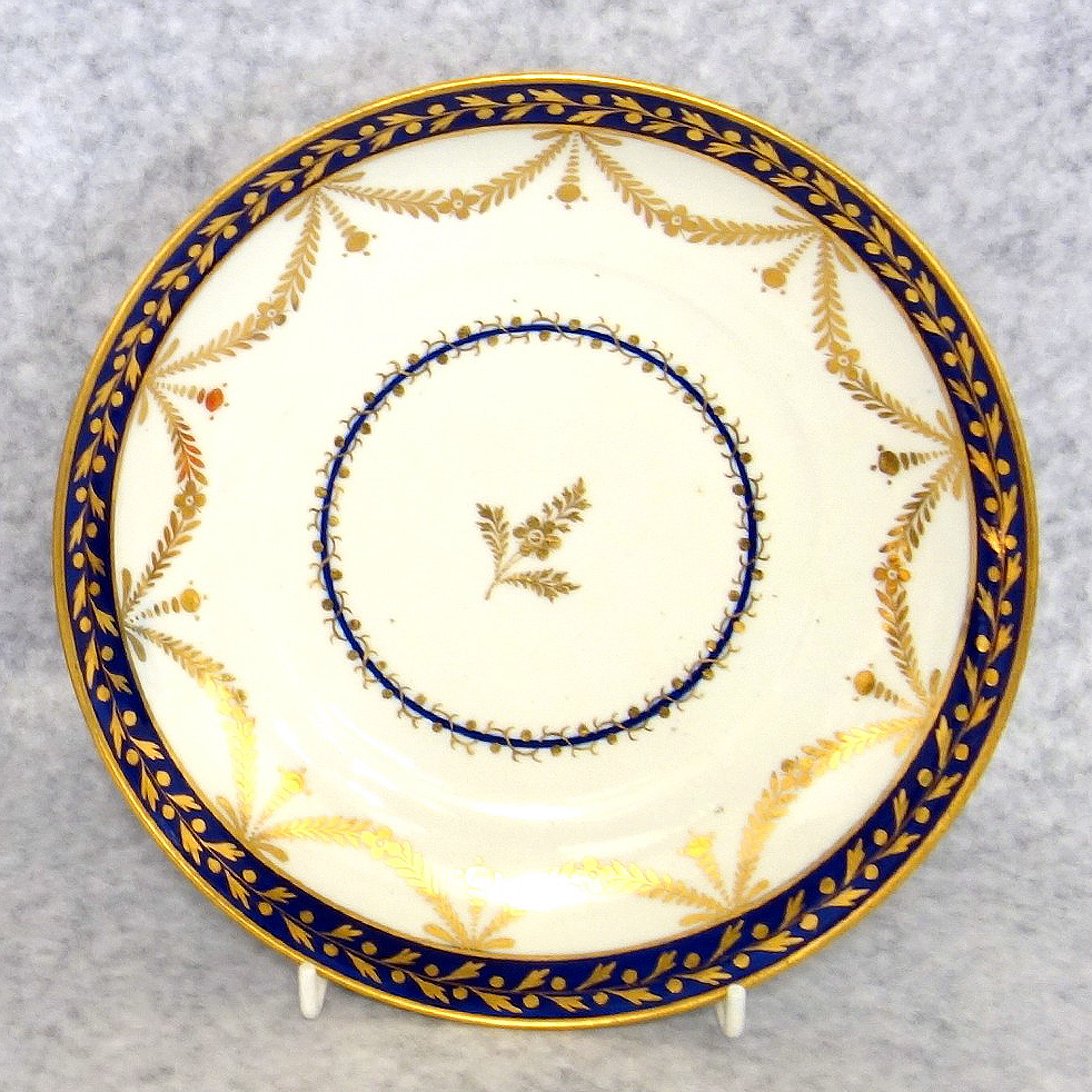 An antique Georgian Worcester flight period porcelain Saucer Dish 20cm C.1790