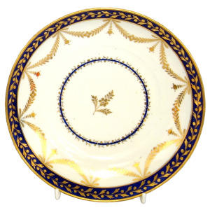 An antique Georgian Worcester flight period porcelain Saucer Dish 20cm C.1790