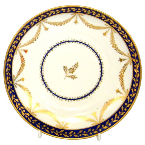 An antique Georgian Worcester flight period porcelain Saucer Dish 20cm C.1790