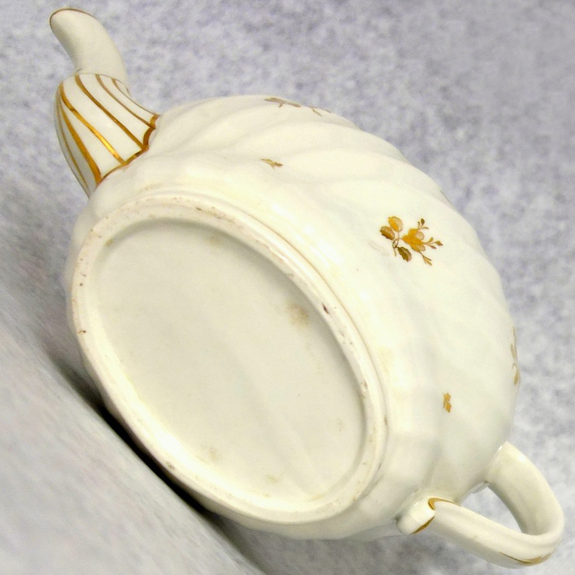 Antique Georgian Worcester / similar porcelain Teapot Cover and Stand C.18thC