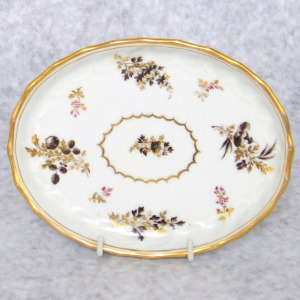 Antique Georgian Chamberlains Worcester porcelain Teapot Cover and Stand C.18thC