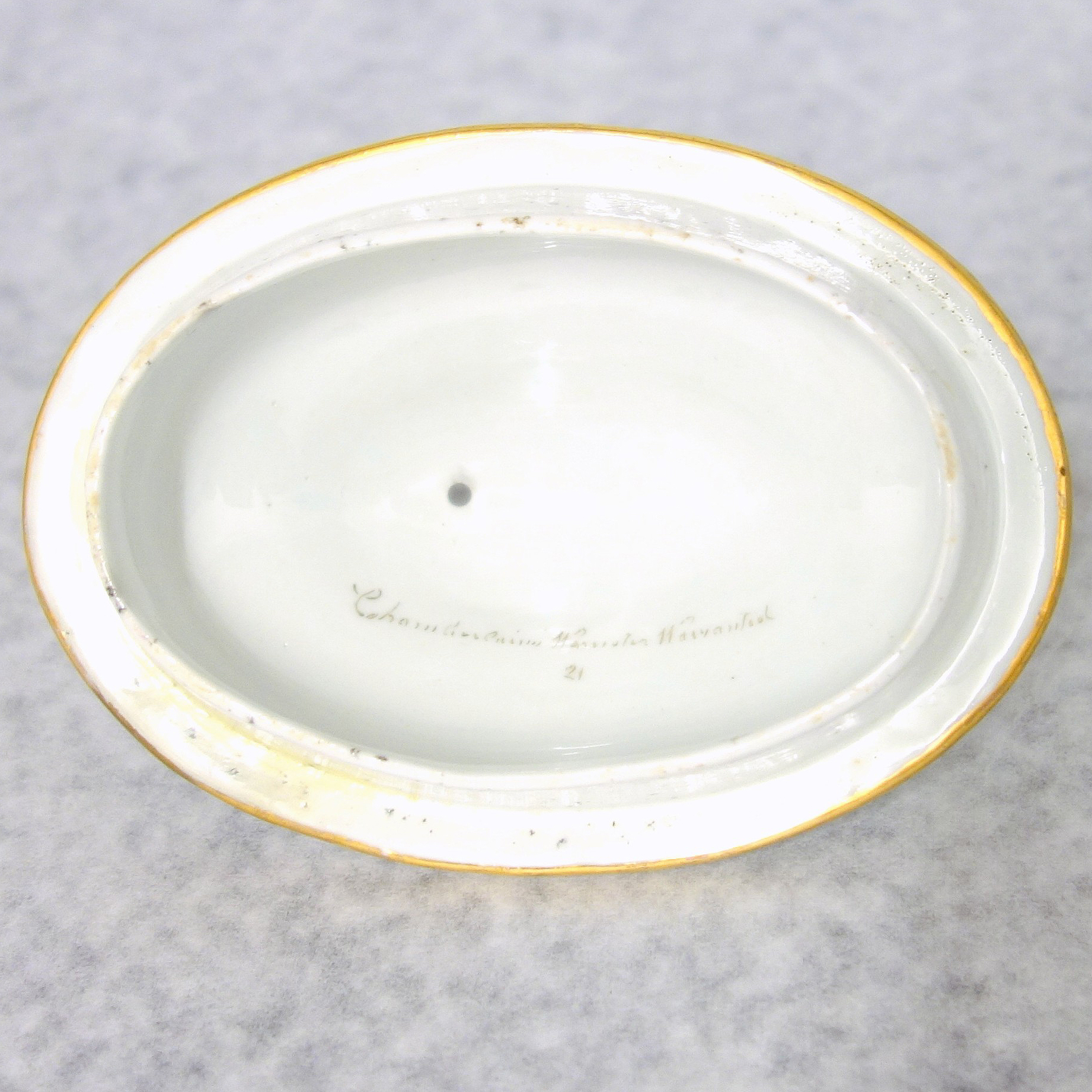 Antique Georgian Chamberlains Worcester porcelain Teapot Cover and Stand C.18thC