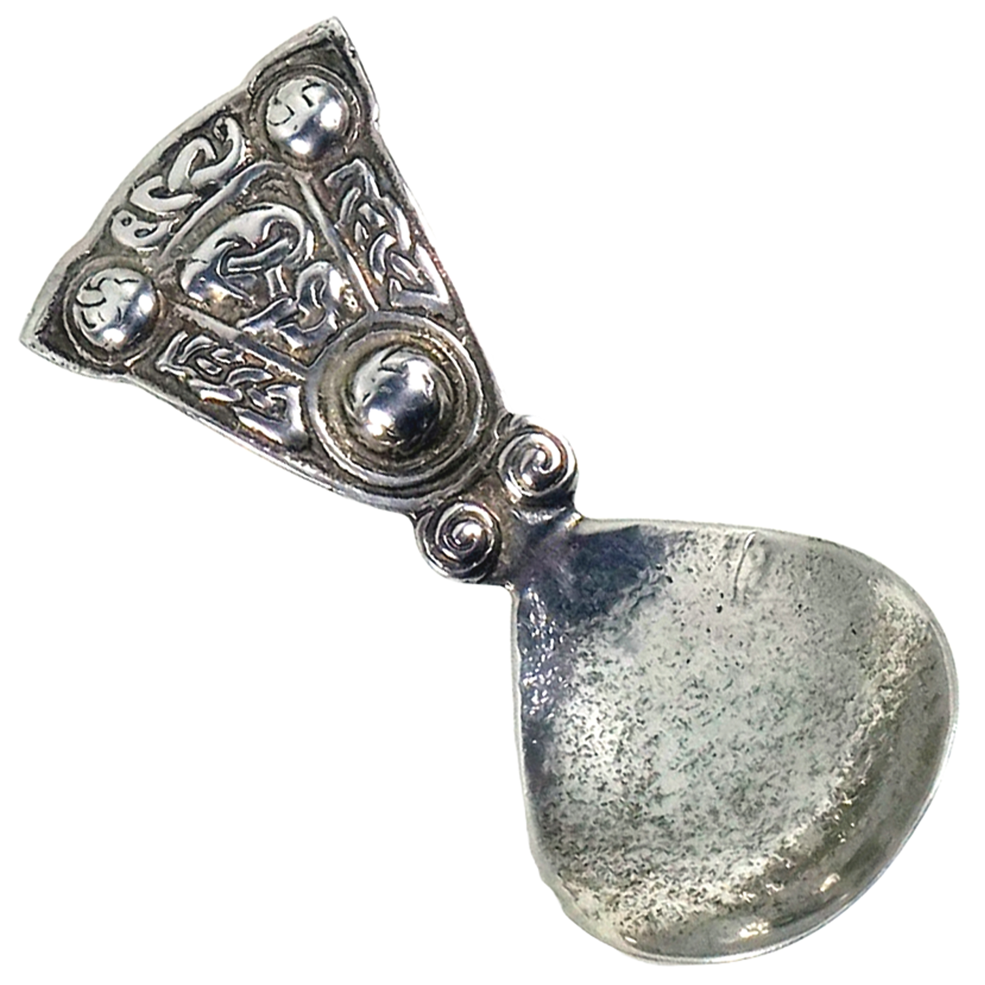 Solid silver Scottish Celtic Alexander Richie Iona design Caddy Spoon 21g C.20th