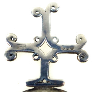 Mid-century Scottish Celtic Cross Edinburgh solid silver Caddy Spoon 6g C.1967