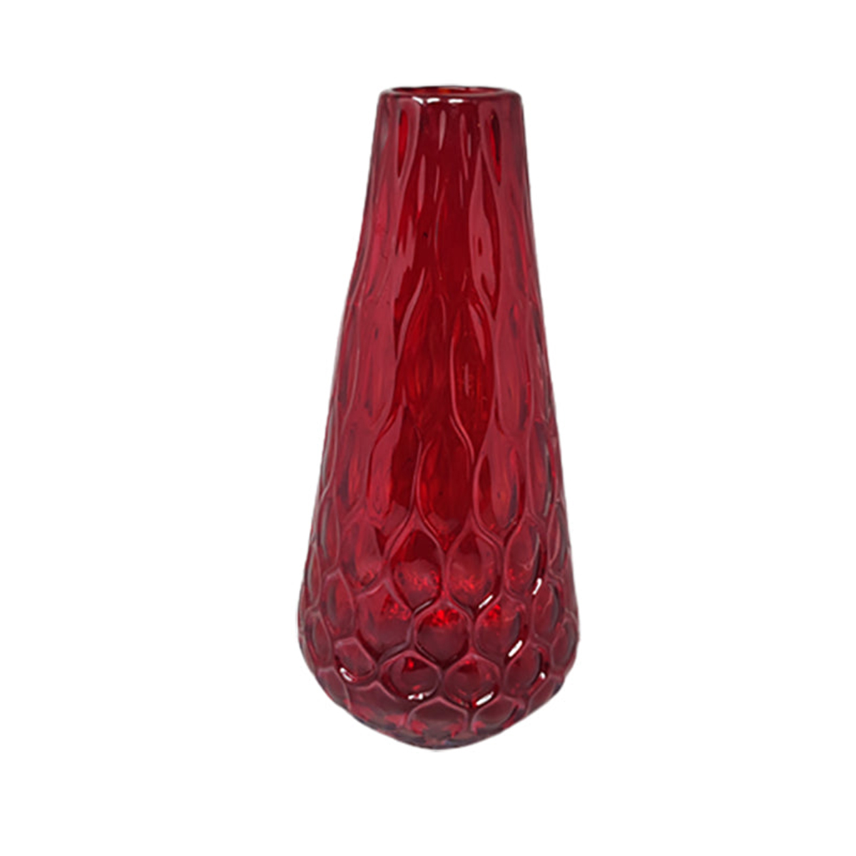 1960s Gorgeous Red Vase in Murano Glass By Ca dei Vetrai. Made in Italy