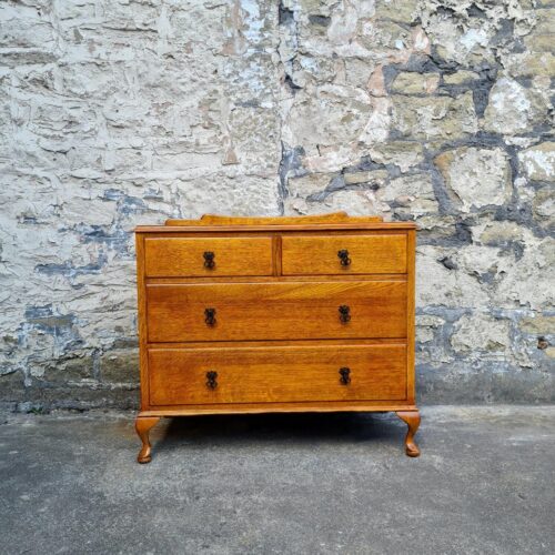 Vintage Chest Of Drawers Four Drawer Oak Cabinet Super Proportions Lovely Detailing