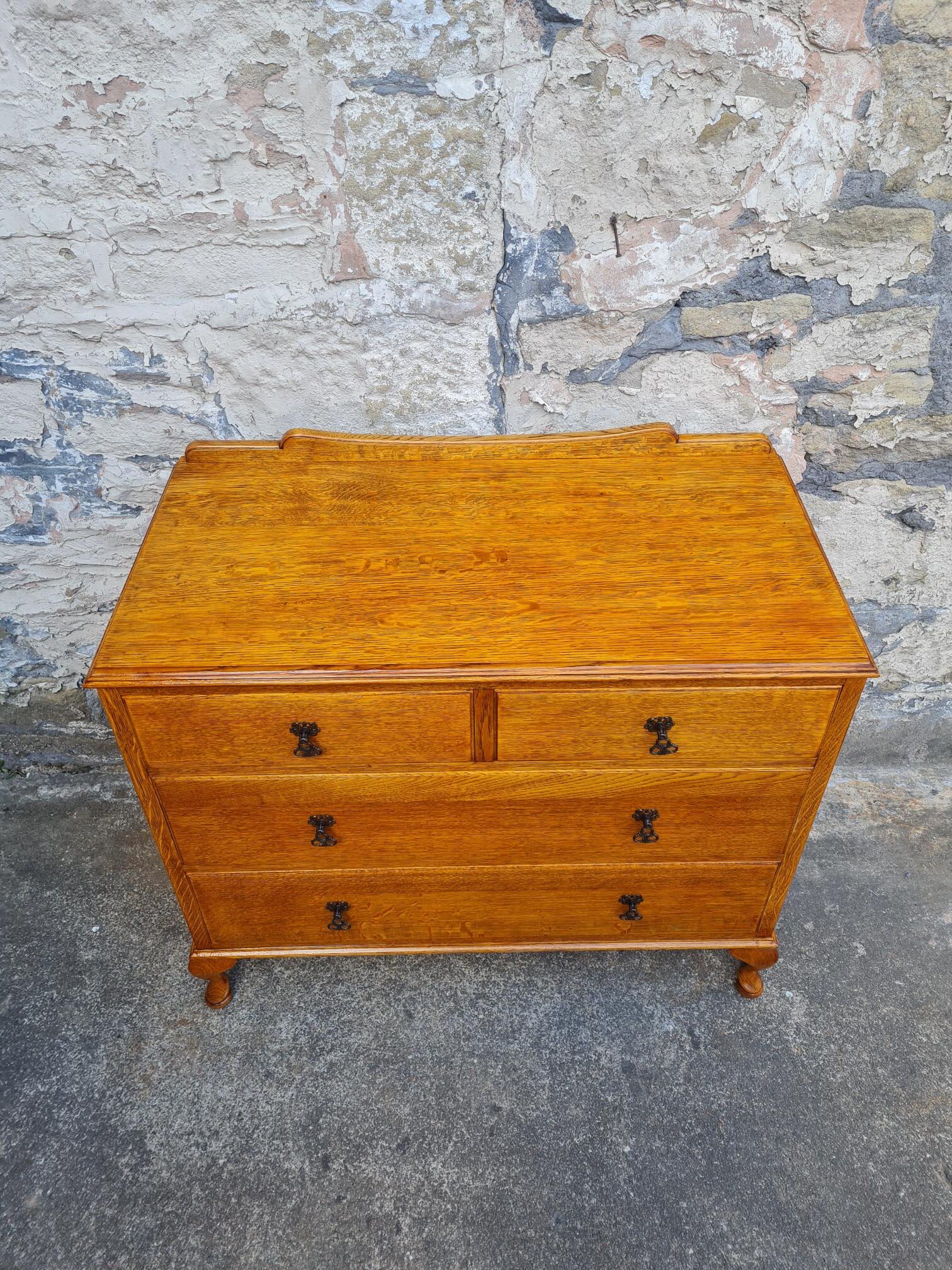 Vintage Chest Of Drawers Four Drawer Oak Cabinet Super Proportions Lovely Detailing