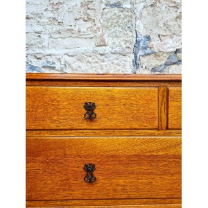 Vintage Chest Of Drawers Four Drawer Oak Cabinet Super Proportions Lovely Detailing